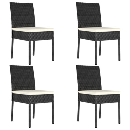 vidaXL - Tuinstoelen - 4 - st - poly - rattan - zwart