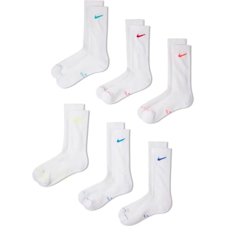 Nike 6-Pack Elevated Crew Socks - Wit- Dames, Wit 42 - 46
