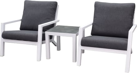 Malaga lounge balkonset 3 delig wit aluminium