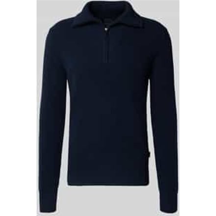 Schipperstrui van wolmix met labeldetail