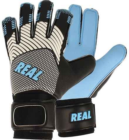 Real Aqua Keepershandschoenen Kinderen - Zwart / Lichtblauw | Maat: 7,5