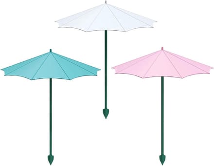 Plantenparasols - Pot paraplu's - Bescherming tegen zon - Set van drie - 34 x 26.5 cm - Wit en blauw