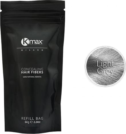 Kmax keratine haarvezels - Lichtgrijs (64 gr)