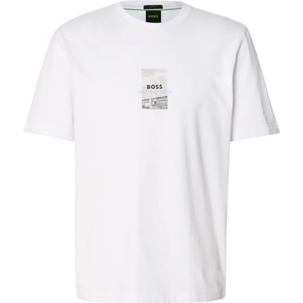 Boss Heren Fotoprint Relaxed Fit T-Shirt (Wit)
