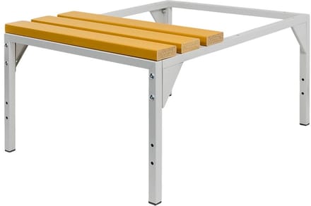 Mega-M - Untergestell mit WPC-Sitzbank - für Spind/Garderobenschrank - 60 x 80 x 43 cm