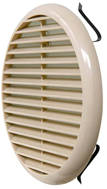 Ventilatierooster van kunststof met veren en net, 175 mm diameter
