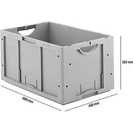 Eurobox serie LTB 6320, van PP, inhoud 61,7 l, zonder deksel, grijs