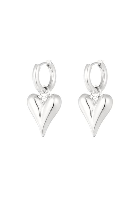 Bijoutheek Oorhangers Chunky Hart Zilver