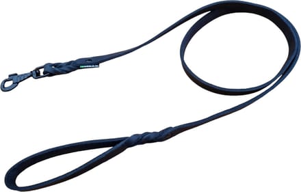 K9World by van der Veeke, hondenriem met handvat, zwart, black edition hardware, 1.8m