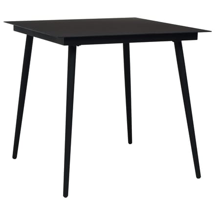 vidaXL - Tuintafel - 80x80x74 - cm - staal - en - glas - zwart