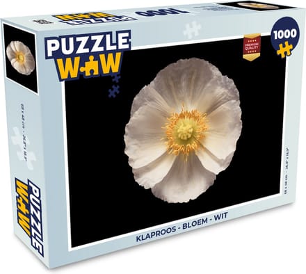 Puzzel Klaproos - Bloem - Wit - Legpuzzel - Puzzel 1000 stukjes volwassenen