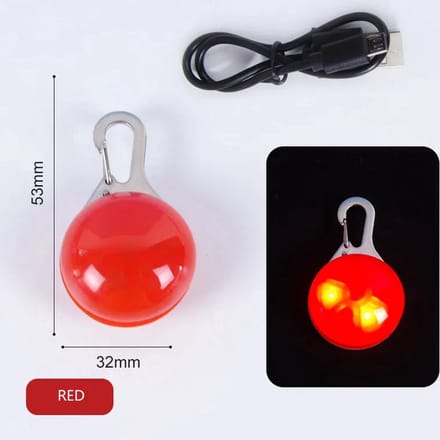 Professor Q LED Hondenlampje - Rood - USB Oplaadbaar - Halsbandverlichting - Met Clip