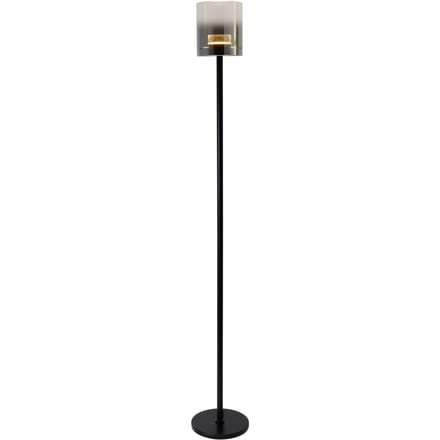 HighLight LED vloerlamp Salerno, 2.700K, zwart/smoke
