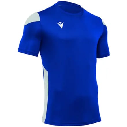 Macron Polis Shirt Korte Mouw Heren - Royal / Wit | Maat: M