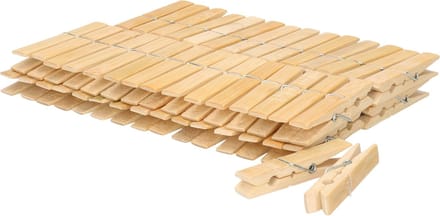 Wasknijperzak met karabijn - 120 houten knijpers - knijperzak