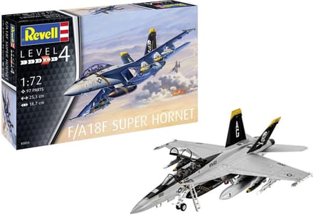 Revell Modelbouwpakket Militaire voertuigen - 63834 F/A-18F Super Hornet Plane - Model Set Plastic - 1:72 - Modelbouw