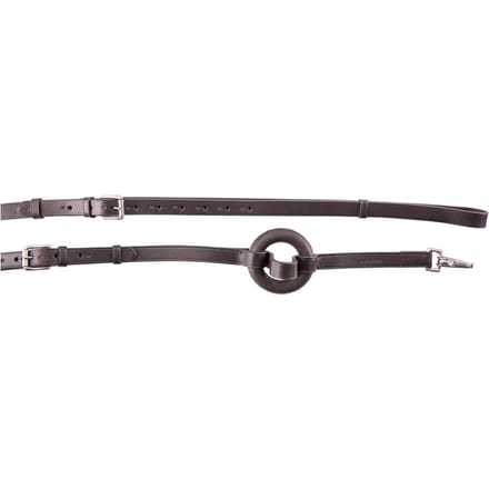 Premiere Bijzetteugel met rubberen ring Black - Full | Teugels paard