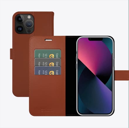 Valenta - Book Case - Bruin - Apple iPhone 14 Pro - Leer