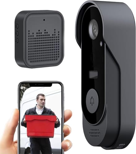 Videodeurbel met camera - Slimme deurbel - Veiligheid thuis - Bewegingsdetectie met AI - 7 x 5 x 16 cm