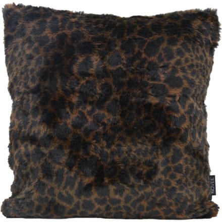 NOVÉE Sierkussen fluffy luipaard bruin | 45 x 45 cm | polyester