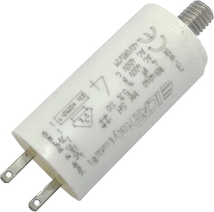 Motorcondensator 4µF 400V - Radiaal met 2,8x0,8mm aansluiting
