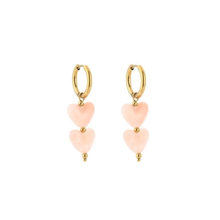 Hartjes oorbellen Pink