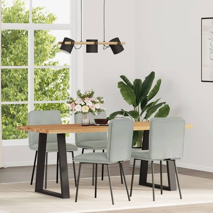 vidaXL - Eetkamerstoelen - 4 - st - fluweel - lichtgrijs