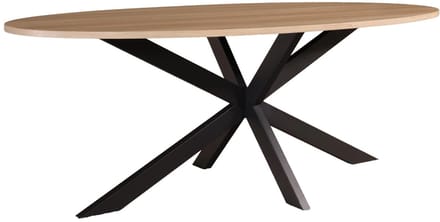Eettafel ovaal 210cm Rato lichtbruin ovale tafel MDF eetkamertafel