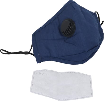 Wasbaar mondkapje - met filter - Blauw