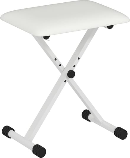 HOMCOM Pianobank-Metaal, Kunstleer-39L x 29B x 37-47H cm-Wit