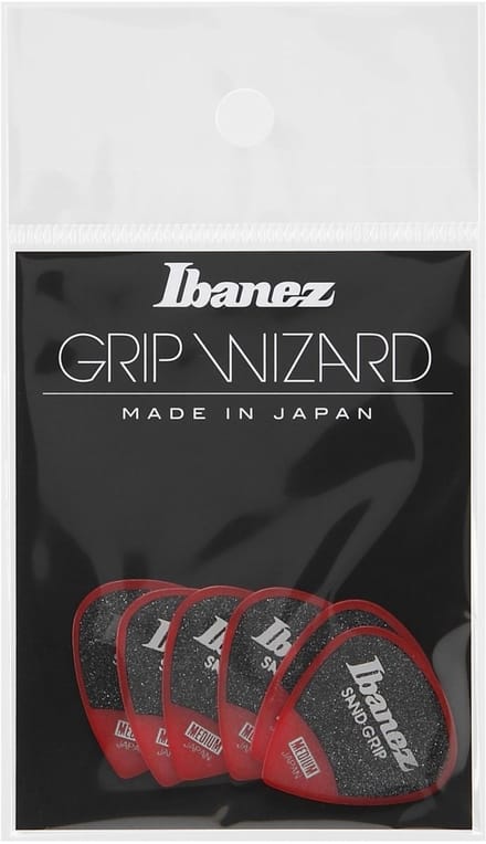 Ibanez PPA16MSG Sand-Grip Short Teardrop Guitar Pick Red 0.8mm (6-Pack) - Plectrum set