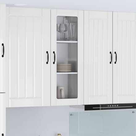 vidaXL - Wandglas - Kasten - LUCCA - Hoogglans - Wit - 40 - x - 31 - x - 100 - cm