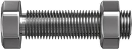 Tapbout met Moer. M10 x 80mm. lang. Gegalvaniseerd. 4 stuks Bouten. Ifix.