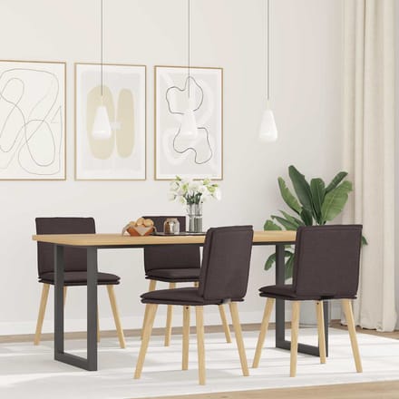 vidaXL Eetkamerstoelen 4 st stof donkerbruin