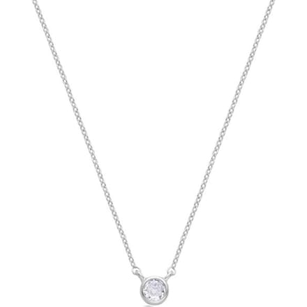 Luxenter Rhodium Plated Briljant Zirkonia Ketting - Akele
