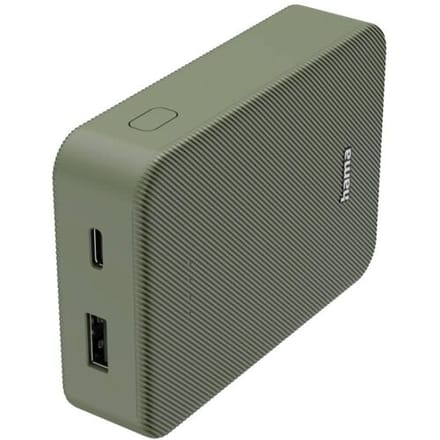 Hama Batterie Powerbank 10000 mAh Fast Charge LiPo USB-C, USB-A Groen Statusweergave