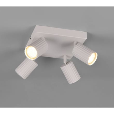Trio Lighting Plafondspot Soka, lichtgrijs, lengte 20 cm, metaal, 4-lamps.