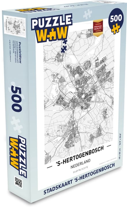 Puzzel Stadskaart 's-Hertogenbosch - Legpuzzel - Puzzel 500 stukjes - Plattegrond