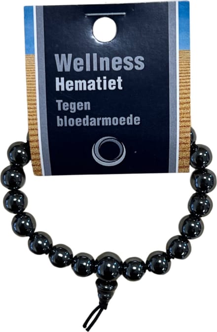Hematiet powerbead armband + kaart