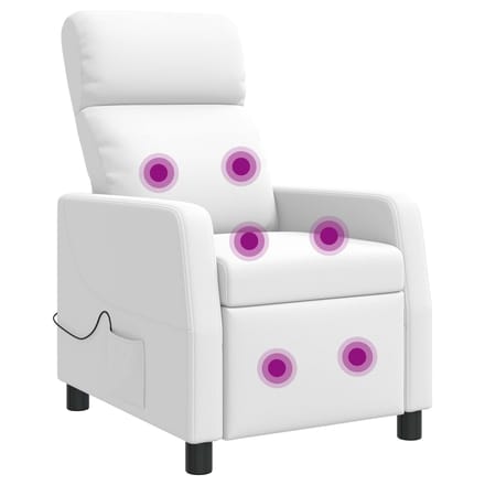 vidaXL - Massage - Relaxstoel - Wit - Kunstleer