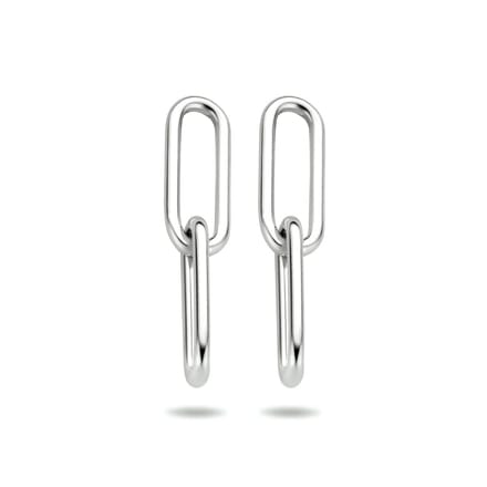Zilver Gerhodineerd Oorhangers Paperclip 1337232