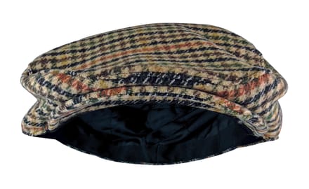 Geruite / geruite platte pet van wolmix voor heren - GL228A Beige