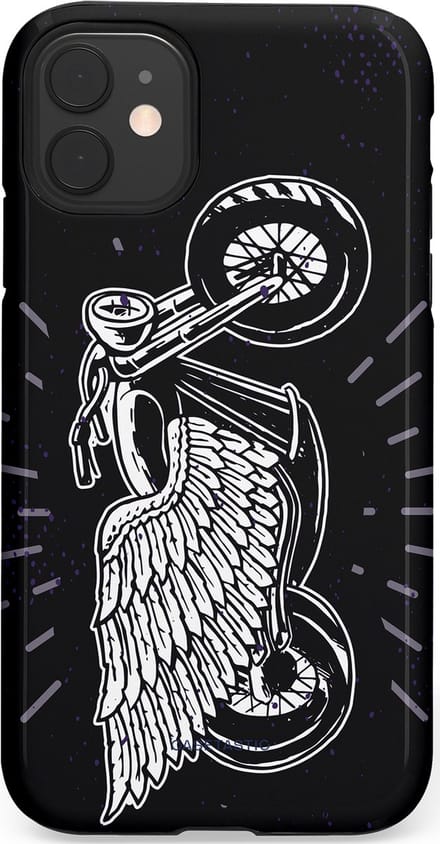 Casetastic hoesje geschikt voor Apple iPhone 11 - Dubbellaagse bescherming - Retro highway - Fashion Case - Donkerblauw Zwart Grijs