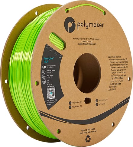 Polymaker PolyLite PLA Silk Lime 1.75 mm 1KG