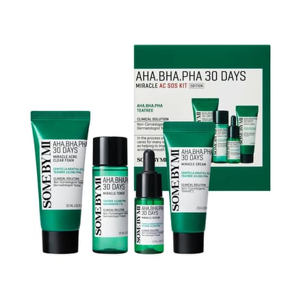 Some By Mi AHA BHA PHA 30 Days Miracle AC SOS Kit 4st ( 30ml, 30ml, 10ml, 20g)
