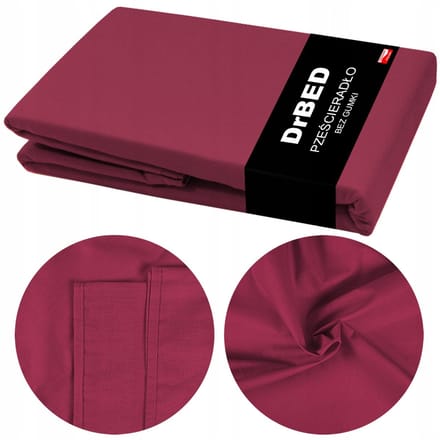 DrBED - Laken - Katoen - 160x210 - Bordo - Zonder Elastiek