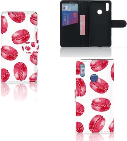Huawei Y7 (2019) Book Cover Pink Macarons