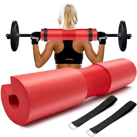 Halterkussen - Nekkussen Barbell - Gewichtheffen Squats - Extra Dik Schuim - 44cm Lengte - Rood