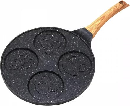 Kinghoff 1666 - Pannenkoekenpan gezichtjes - houten handvat - 26.5 cm
