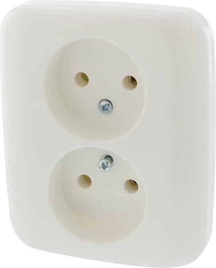 Busch-Jaeger Reflex Inbouw Stopcontact - 2-voudig - Polarwit